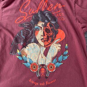 Sullen Art Collective T Shirt Mens Medium Always and Forever Rust Red Very Good